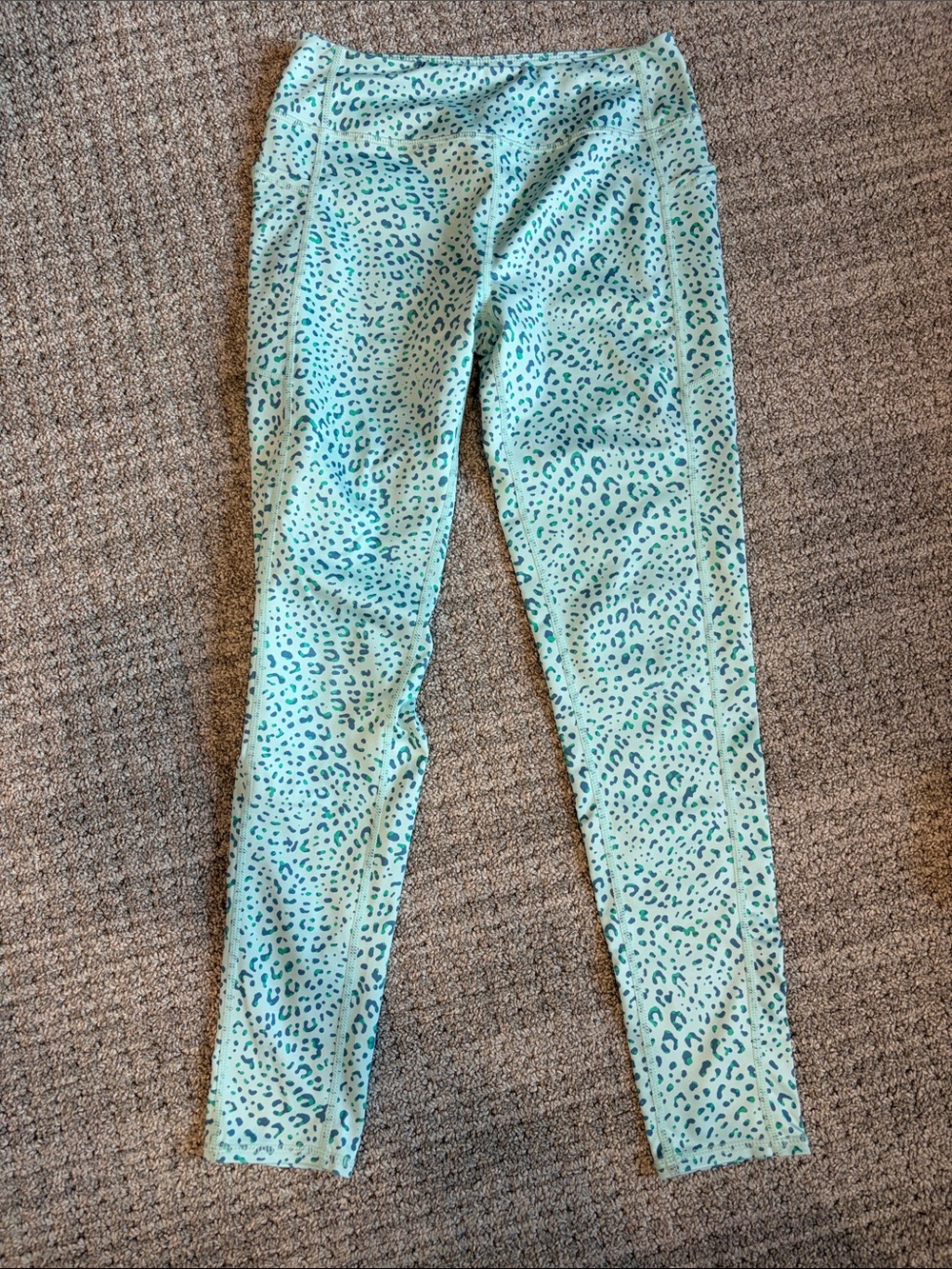 Zella Girls Mint Teal Leopard Print Leggings